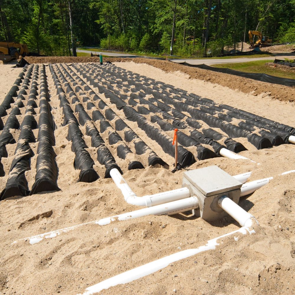 Leaching field on a new home site